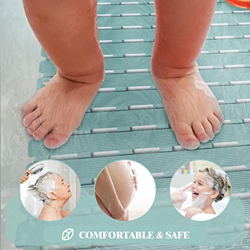 Bathtub Mat Non Slip - Sheepping Shower Mat Machine Washable Anti Slip Bath Mat for Tub, Quick Drain Tub Mat with Suction Cups for Bathroom - color: Green
