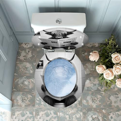 Round Resin Toilet Seat, Quietly Close Quick Release Hinges Cover | Toilet Lid Cover Easy to Clean and Install, Funny Bull Animal Cattle Hilarious Farmhouse Rustic Heavy Duty Toilet Seat - color: pattern1, size: O-shape
