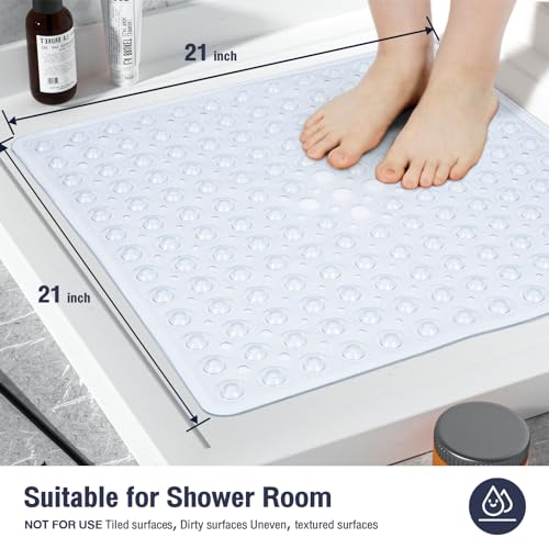 Gray Bathtub Mat and Clear Shower Mat