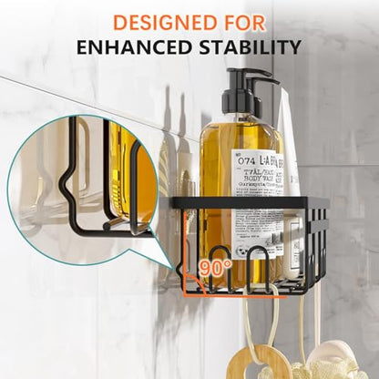 Self Adhesive Shower Caddy, 2-Pack No Drilling Rustproof Bathroom Organizers and Storage with Save Space Hooks, Apartment Essentials for Bathroom, Kitchen & Living Room - style: Style 3