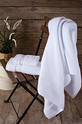 BAGNO MILANO Turkish Towels Hotel-Spa Towel Set, 100% Turkish Cotton | Ultra Soft Plush Absorbent Towels Set (White, Towel Set of 6) - color: White, size: Towel Set of 6