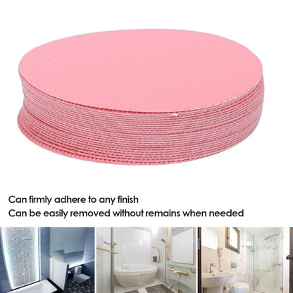 Fabater Anti Slip Shower Stickers, 24 Pcs Round Bathtub Non Slip Stickers for Tub & Shower Floor, Premium PEVA with Strong Adhesive for Pools and Stairs, Easy Apply (Pinky) - color: Pink