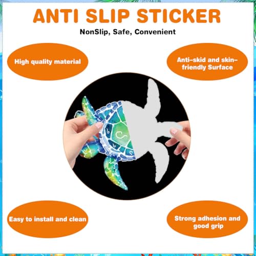 20 Pcs Non Slip Bathtub Stickers Submarine Sea Creature Anti Slip Decals Adhesive Turtle Fish Jellyfish Bathtub Appliques with Scraper for Shower and Bath (Color D) - color: Color D