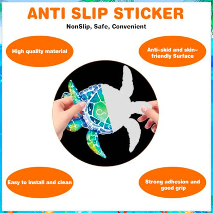 20 Pcs Non Slip Bathtub Stickers Submarine Sea Creature Anti Slip Decals Adhesive Turtle Fish Jellyfish Bathtub Appliques with Scraper for Shower and Bath (Color D) - color: Color D