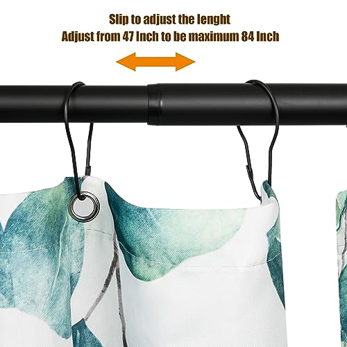 Heavy Duty Shower Rod, Adjustable Shower Curtain Rod, Expandable 47-84 Inch, Permanent Mount Shower Rod, Never Rust Stainless Steel For Window Curtain and Closet, Matte Black - color: Matte Black