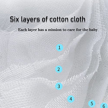 Baby Wash Cloth and Towels 5 Pack - Muslin Washcloths, Super Soft Newborn Bath Face Towels, Cotton Reusable Wipes