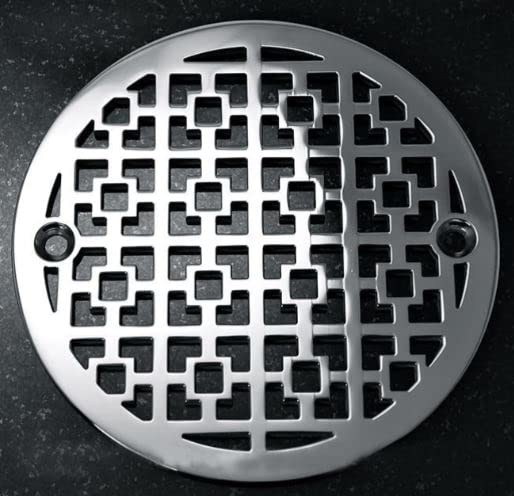 3.25" Round Shower Drain Cover – Geometric Squares No.1 | Premium Replacement for Oatey & Sioux Chief | Modern Stainless Steel Bathroom Upgrade