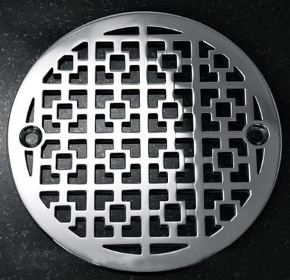 3.25" Round Shower Drain Cover – Geometric Squares No.1 | Premium Replacement for Oatey & Sioux Chief | Modern Stainless Steel Bathroom Upgrade