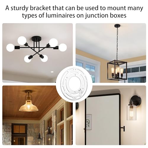 2 Pack Universal Light Fixture Mounting Bracket, 4 Inches Diameter Steel Round Universal Light Crossbar with Screws and Nuts, Mounting Bracket for Mount Wall Light, Close to Ceiling Light - color: Black 1