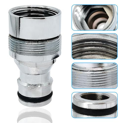 1pcs Brass Faucet Tap Quick Connector Adapter Kit,G 1/2inch Female Coarse Thread Connector,Universal Faucet Adapter for Washing Machine And Pressure Washer(Silver) - size: G 1/2inch Female Thread