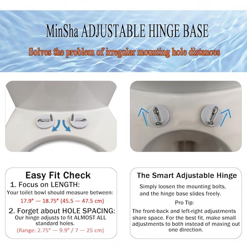 MinSha Elongated Toilet Seat with Child Seat, Soft Close, Quick Release | Can be magnetically secured when not in use; features a quiet, soft-close seat to protect children's fingers