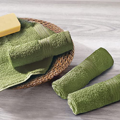 Ultra Soft Cotton Washcloths, Contains 12 piece Face Cloths 12x12 inch, Ideal for Everyday use Face Towels, Compact & Lightweight Multi Purpose Washcloths - Kiwi Green - color: Kiwi, size: 12 Pack Washcloths