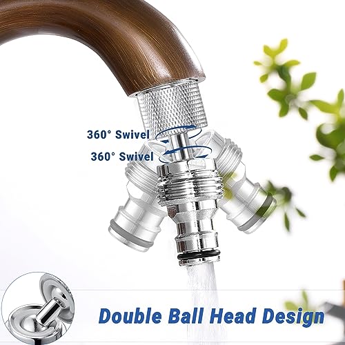 360° Swivel Quick Connect Faucet to Hose Adapter Sink Hose Aerator(Chrome) | Dishwasher Faucet Adapter, Male To Female Hose Adapter for Dishwasher, Kitchen, Garden - 15/16-27 Male to 55/64-27 Female - color: Faucet Hose Adapter-F