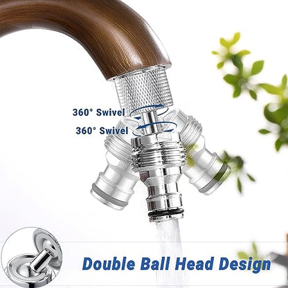 360° Swivel Quick Connect Faucet to Hose Adapter Sink Hose Aerator(Chrome) | Dishwasher Faucet Adapter, Male To Female Hose Adapter for Dishwasher, Kitchen, Garden - 15/16-27 Male to 55/64-27 Female - color: Faucet Hose Adapter-F
