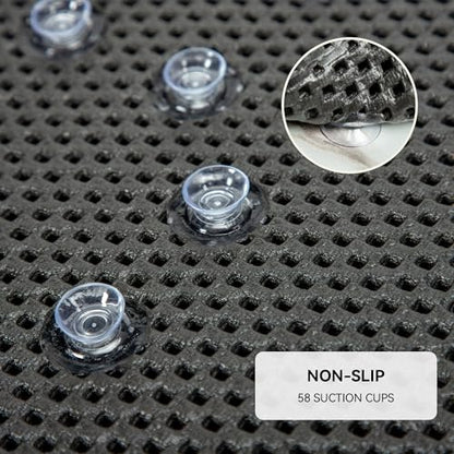 Bathtub Mat Non Slip, Soft Foam Bath Mat for Tub, Bathtub Mat with Drain Holes, Suction Cups Shower Mat (Black, 36''X17'') - color: Black