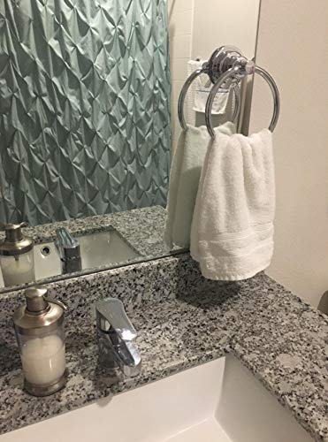JiePai Vacuum Suction Cup Towel Ring,No Drill Bath Towel Holder, Chrome | Wall Mounted ,Round Towel Holder,No Drill Hand Towel Holder,Adhesive Towel Ring - color: Suction Towel Ring-chrome