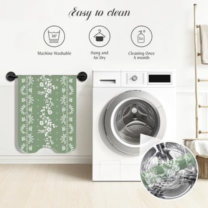 SHUCHING Green Bath Mat for Tub Non Slip-40x16 Inch, Flower | Bathtub Mat for Women & Elderly Mold Free, Long Shower Mat for Inside Shower with Suction Cup, Machine Washable - color: Green