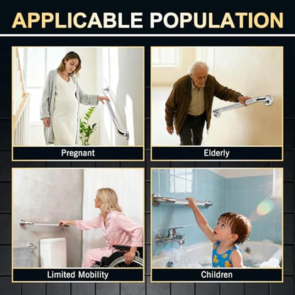 supregear Grab Bars for Bathtubs and Showers, Anti Slip Bathroom Grab Bars for Seniors, 304 Stainless Steel Safety Shower Handle, Toilet Handicap Elderly Assist Bathroom Wall Handle, 32 inch - size: 32 inch