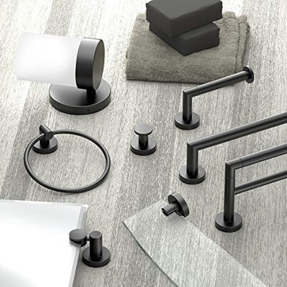 Gatco 4632MX Glam Towel Ring, Matte Black | Wall Mounted 6.5"W Towel Holder Ring for Bathroom - color: Matte Black