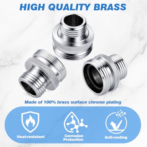 3 PCS Ball End Shower Arm Adapter Kit Fit for Vintage Showers | 14UN & 20UN to 1/2" NPT Thread Converter,Old Fashioned Ball Shower Arm to 1/2'' Standard Fittings