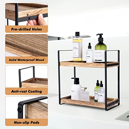 Giftacity Bathroom Counter Organizer and Storage - Kitchen Countertop Organizer for Bathroom Sink and Coffee Bar, 2-Tier Vanity Counter Tray Shelf for Restroom Decor