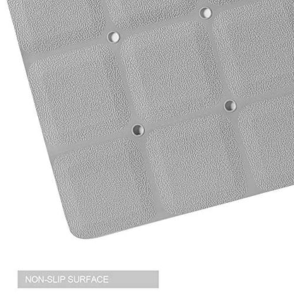 Webos Foldable Non Slip Silicon Bath Mat Bathtub mat no Suction Cups Shower mats for Textured Tub and Reglazed Tub (Foldable -Grey, 28-inch x 14-inch) - color: Foldable-grey