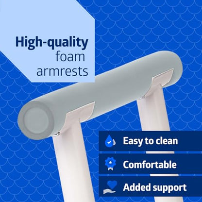 Medline Free-Standing Toilet Safety Rail for Bathroom, Toilet Seat Riser for Seniors, 26.5"-Wide Rail Base, Supports up to 300 lbs