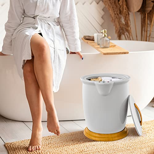 WELLHUT Towel Warmer Bucket Towel Warmers for Bathroom with Fragrance Holder, Luxury Spa Hot Towel Warmer, Towel Heater, Auto Shut Off, Holds Two 40"X70" Oversized Towels, Bathrobes, Blankets - color: Grey, size: 20 L
