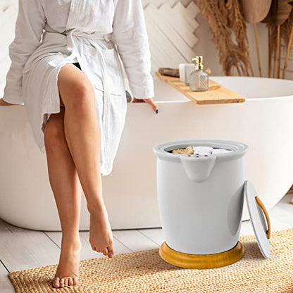 WELLHUT Towel Warmer Bucket Towel Warmers for Bathroom with Fragrance Holder, Luxury Spa Hot Towel Warmer, Towel Heater, Auto Shut Off, Holds Two 40"X70" Oversized Towels, Bathrobes, Blankets - color: Grey, size: 20 L