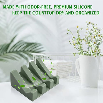 Soap Dish Holder for Shower with Suction Cup, Silicone Soap Holder & Saver Self-Draining Bar Soap Dish Keeps Soap Dry for Bathroom, Kitchen, Bathtub (Green,1-Pack) - color: Green,1-pack