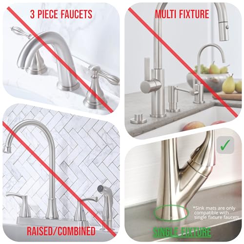 Ternal Original SINKMAT 15in Faucet Splash Guard Extra Long Microfiber Sink Drip Catcher Mat Non Slip Countertop Protector Drying Pad Kitchen Bathroom RV Machine Washable [Moss Green] - size: 15" x 5.4"