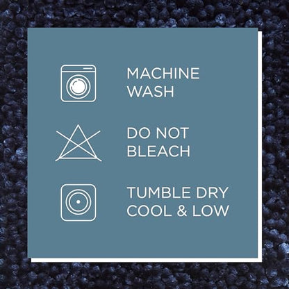 Town & Country Basics Chenille Toilet Lid Cover, Plush Soft Washable, Blue - color: Blue