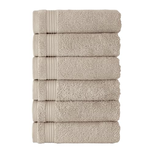 CTT - Premium 6 Piece Hand Towels Set, 100% Turkish Cotton, Quick Dry & Comfy Towels for Hotel & Spa, Highly Absorbent | 16"x27" (Beige) - color: Beige, size: Hand Towels - 6 Piece Set