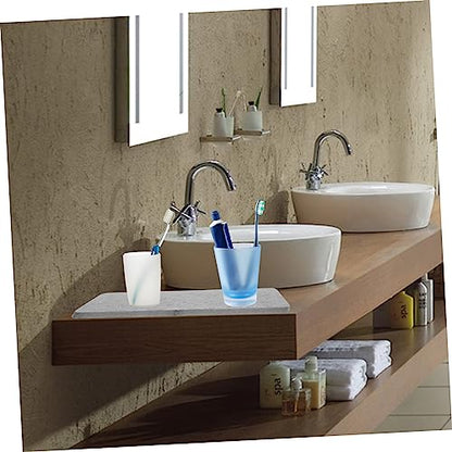 Absorbent Diatomite Mat for Bathroom Countertop Rectangle Design Fast Drying Deep Soap and Mouthwash Cup Mat Keeps Surfaces Dry and Tidy