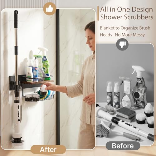 Cleaning Supplies Organizer Wall Mounted | Cleaning Organizer with Blanket for Storage, Laundry Room Organization Storage Shelves with Clip Hook for Bathroom Kitchen