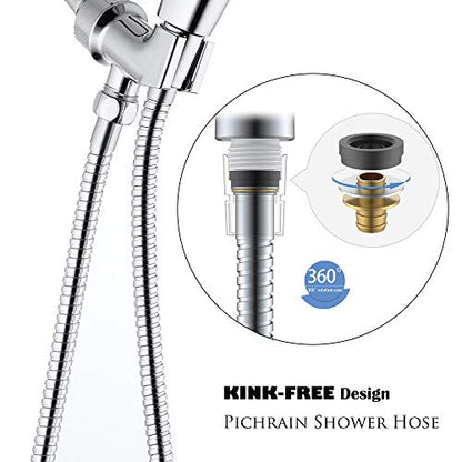Shower Hose Extension, 72-Inch Extra Long Stainless Steel Shower Hose for Handheld Shower Heads, Ultra-Flexible Shower Hose Replacement with Brass Insert, Chrome - color: Chrome, size: 72 Inch
