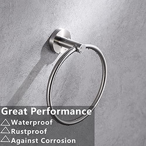 Brushed Nickel Toilet Paper Holder and Hand Towel Ring Set 2 Pieces Bathroom Hardware Accessories Set SUS 304 Stainless Steel Heavy Duty Wall Mounted Bathroom Holder… - color: Brushed Nickel