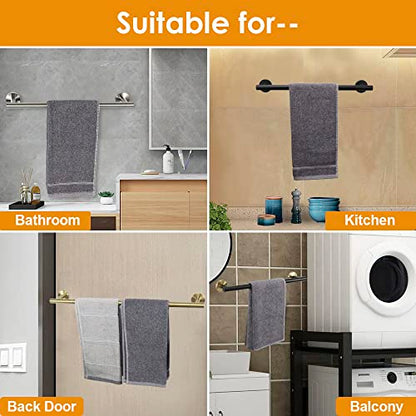 TocTen Bath Towel Bar - Thicken SUS304 Stainless Steel Bathroom Towel Holder, Towel Rod for Bathroom Heavy Duty Wall Mounted Towel Rack Hanger (16IN, Brushed Nickel) - color: Brushed Nickel, size: 16IN