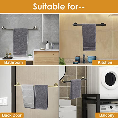TocTen Bath Towel Bar - Thicken SUS304 Stainless Steel Bathroom Towel Holder, Towel Rod for Bathroom Heavy Duty Wall Mounted Towel Rack Hanger (12IN, Chrome) - color: Chrome, size: 12IN