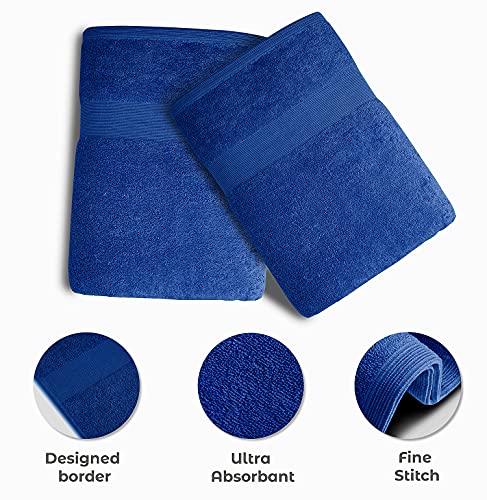 Luxury Bath Towels Set of 4 (27” x 54”) | Towels for Bathroom | Super Soft | Highly Absorbent Towels for Home, Spa, Gym (Royal Blue) - color: Royal Blue