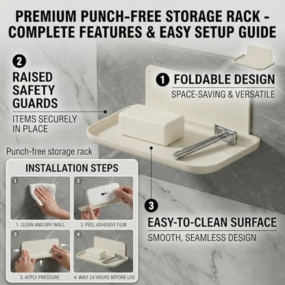 Shampoo and Conditioner Dispenser, Wall-Mounted Shower Soap Dispenser, 3 in 1 No Drill Wall Mounted Soap Dispenser, Large Capacity Triple Refillable Bottles for Bathroom, Hotel, Gym (White)