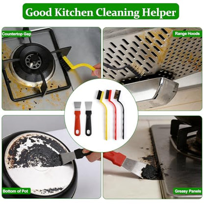 19Pcs Crevice Cleaning Brush Set,Hard Bristle Gap Scrub Tools | for Sliding Door,Sill,Tile Lines, Corner, Sink, Shutter, Car Vents, Keyboard,Lightweight,Plastic,
