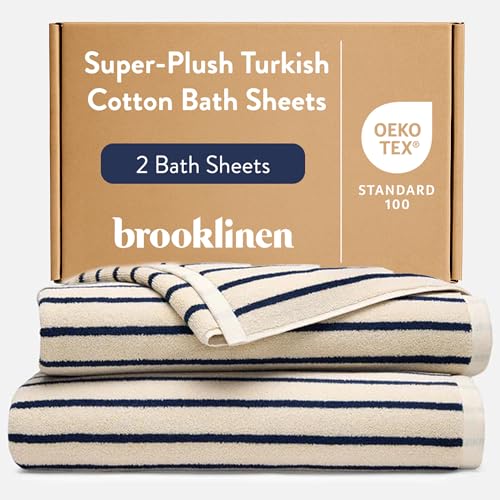Brooklinen 100% 100% Turkish Cotton Bath Sheets Spa-Quality - Set of 2, Abyss