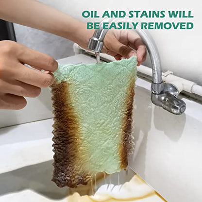 UMANI 12 Pack Microfiber Cleaning Cloths Reusable Textured Cleaning Rags | 10 x 6 Inch, Soft Absorbent Quick-Dry Cloths for Kitchen, Bathroom, Countertop and Household Cleaning - color: Green
