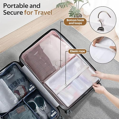 MISSLO Shower Caddy Organizer 5 Pockets Roll up Hanging Bathroom Accessories Storage for Camper, RV, Gym, Cruise, Cabin, College Dorm Shower, Small