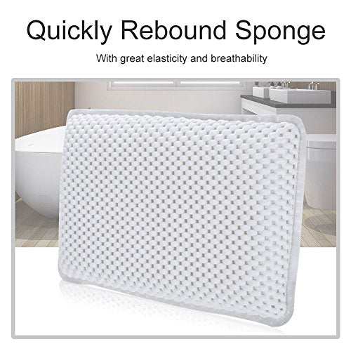 Yosoo Health Gear Spa Bath Pillow, Cushioned Bathtub Pillow with Suction Cups, PVC Bath and Spa Head Rest, White, Neck/Back Support