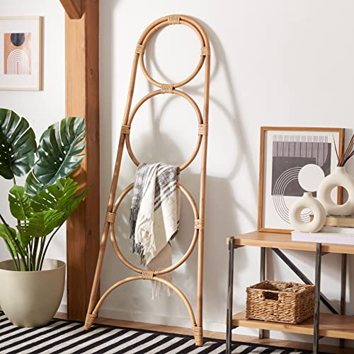 SAFAVIEH Home Collection Kino Honey Brown Wash Solid Wood 3-Tier Leaning Towel Hanger (Fully Assembled) - color: Honey Brown Wash