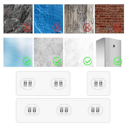 lasuroa 14pcs Shower Caddy Adhesive Replacement, 3 Styles Waterproof Shower Adhesive Strips Sticker Hooks No Drilling Wall Mount for Bathroom Kitchen Racks Organizers