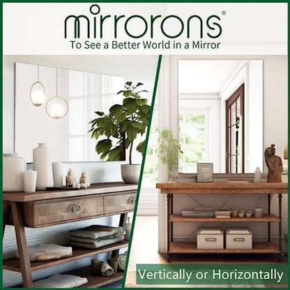 Frameless Wall Mirror 24"x32" Bathroom Vanity Mirror Shatterproof | Modern Wall Mount Mirror, Horizontal & Vertical, Rectangle Mirror for Over Sink, Living Room, Bedroom - size: 24"L x 32"W