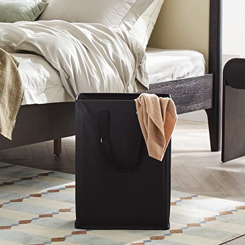 45L Slim Laundry Hamper with Adjustable Long Handles & Mesh Top, Black | Small Laundry Baskets with Mesh Top, Narrow Dirty Clothes Hamper for Bedroom, Closet, and Bathroom - color: Black, size: 45L
